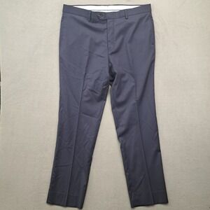 Brooks Brothers Traditional Wool Blend Dress Pants Men 38x34 Navy Reda Fabric